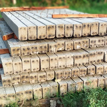 Wire Fencing Poles — 2.5 m · curing yard