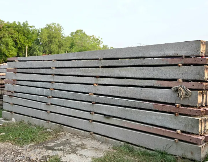PCC concrete poles in production at the Mansi Ganga yard